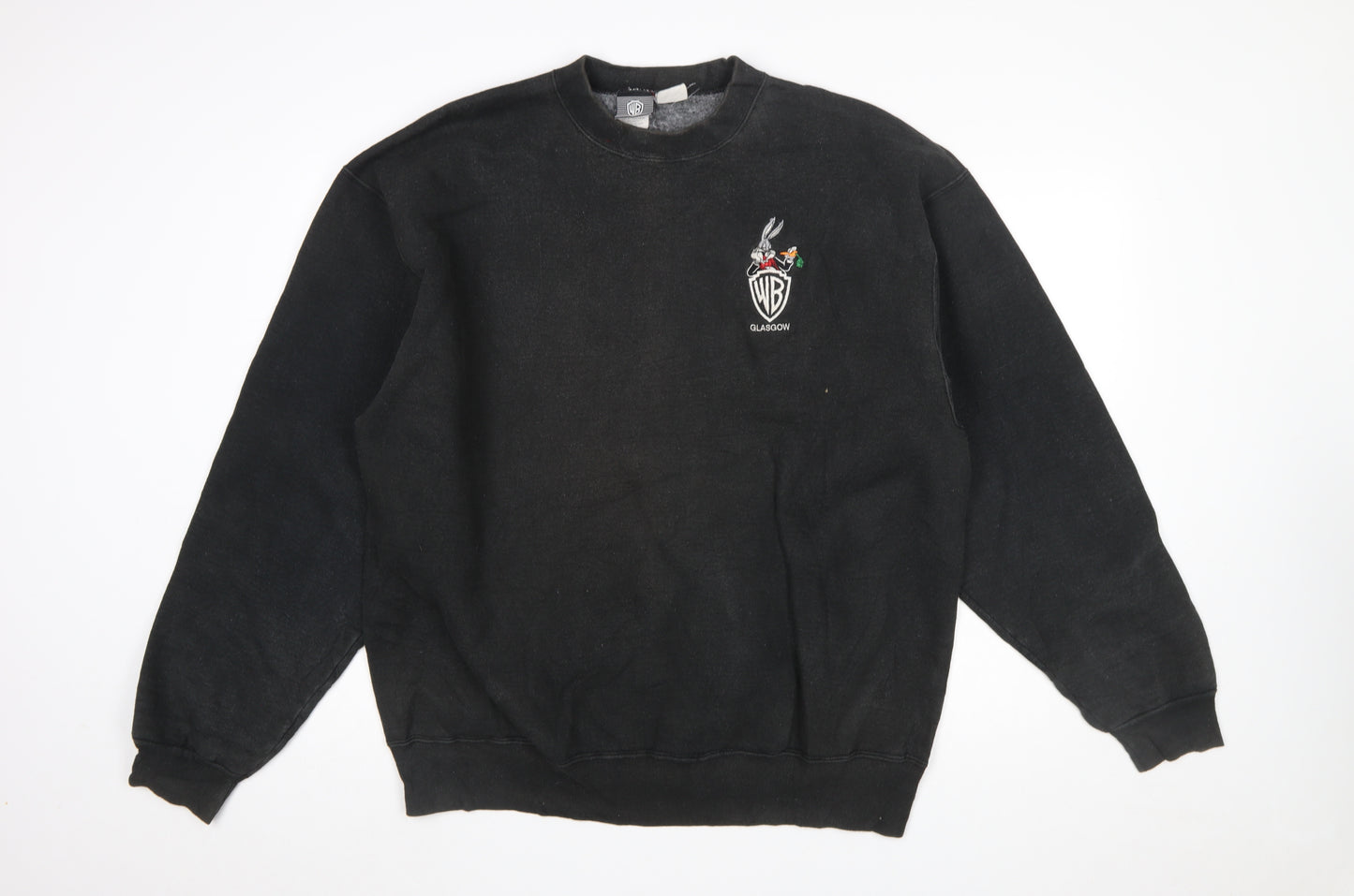 Warner Bros Mens Black Bugs Bunny Embroidered XL Pullover Sweatshirt