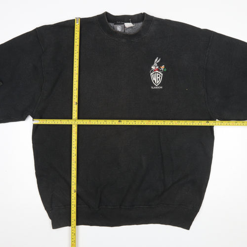 Warner Bros Mens Black Bugs Bunny Embroidered XL Pullover Sweatshirt