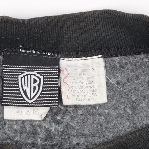 Warner Bros Mens Black Bugs Bunny Embroidered XL Pullover Sweatshirt