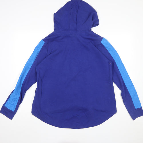 Nike Women's Blue Full Zip Hoodie M Cotton Blend Athletic Style