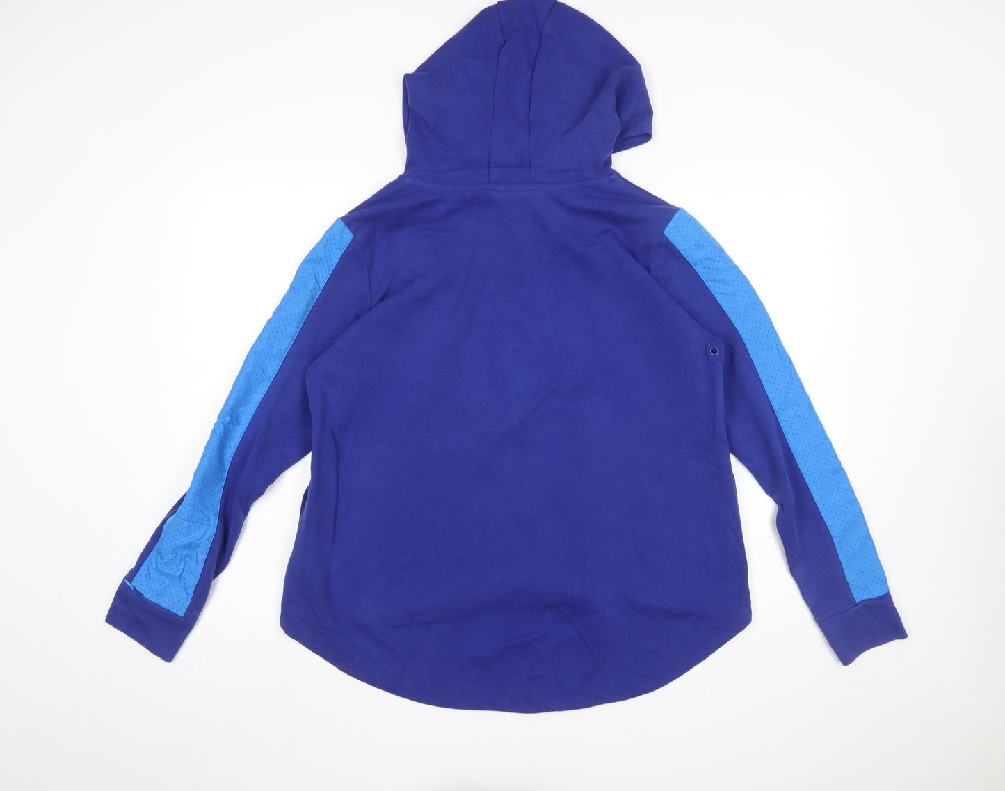 Nike Women's Blue Full Zip Hoodie M Cotton Blend Athletic Style