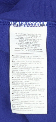 Nike Women's Blue Full Zip Hoodie M Cotton Blend Athletic Style