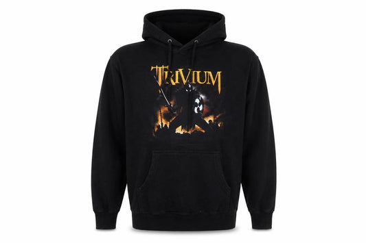 Front view of Bravado Men’s Black Trivium Pullover Hoodie Medium Graphic Print