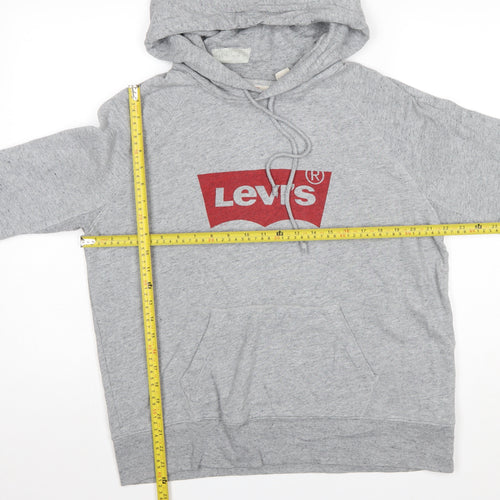 Levi's Men's Grey Pullover Hoodie Medium Logo Fleece Sweatshirt