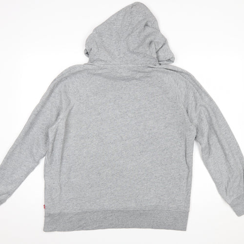 Levi's Men's Grey Pullover Hoodie Medium Logo Fleece Sweatshirt