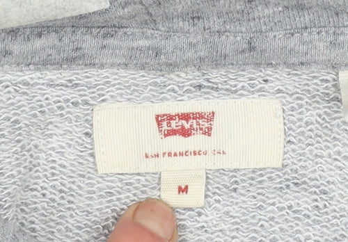 Levi's Men's Grey Pullover Hoodie Medium Logo Fleece Sweatshirt