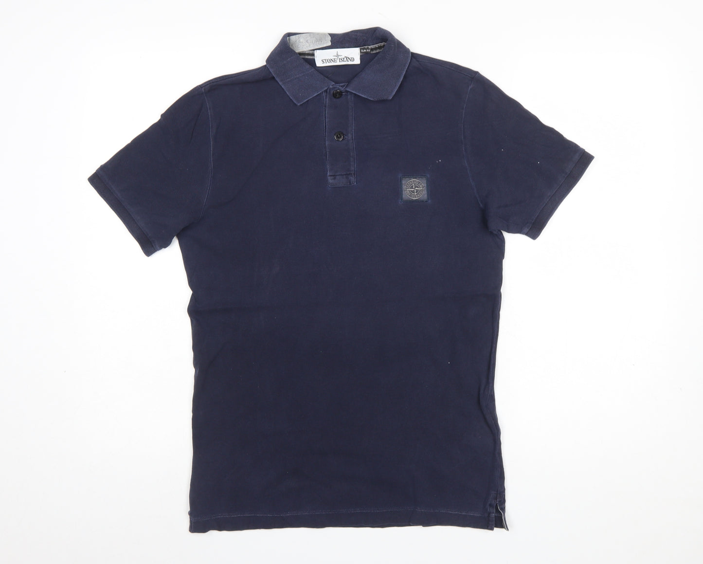 Stone Island Men's Blue Slim Fit Cotton Polo Shirt Size S