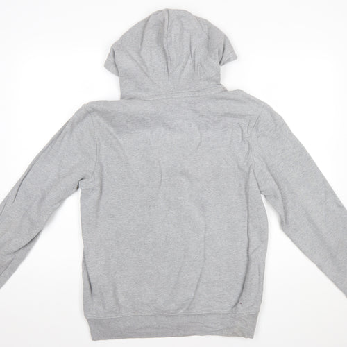 Napapijri Men's Grey Pullover Hoodie M Cotton Blend Casual