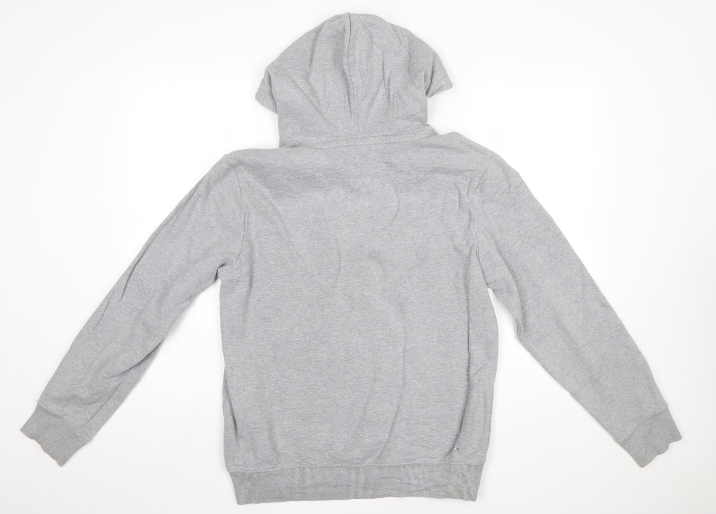 Napapijri Men's Grey Pullover Hoodie M Cotton Blend Casual