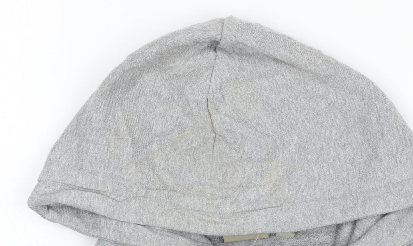 Napapijri Men's Grey Pullover Hoodie M Cotton Blend Casual