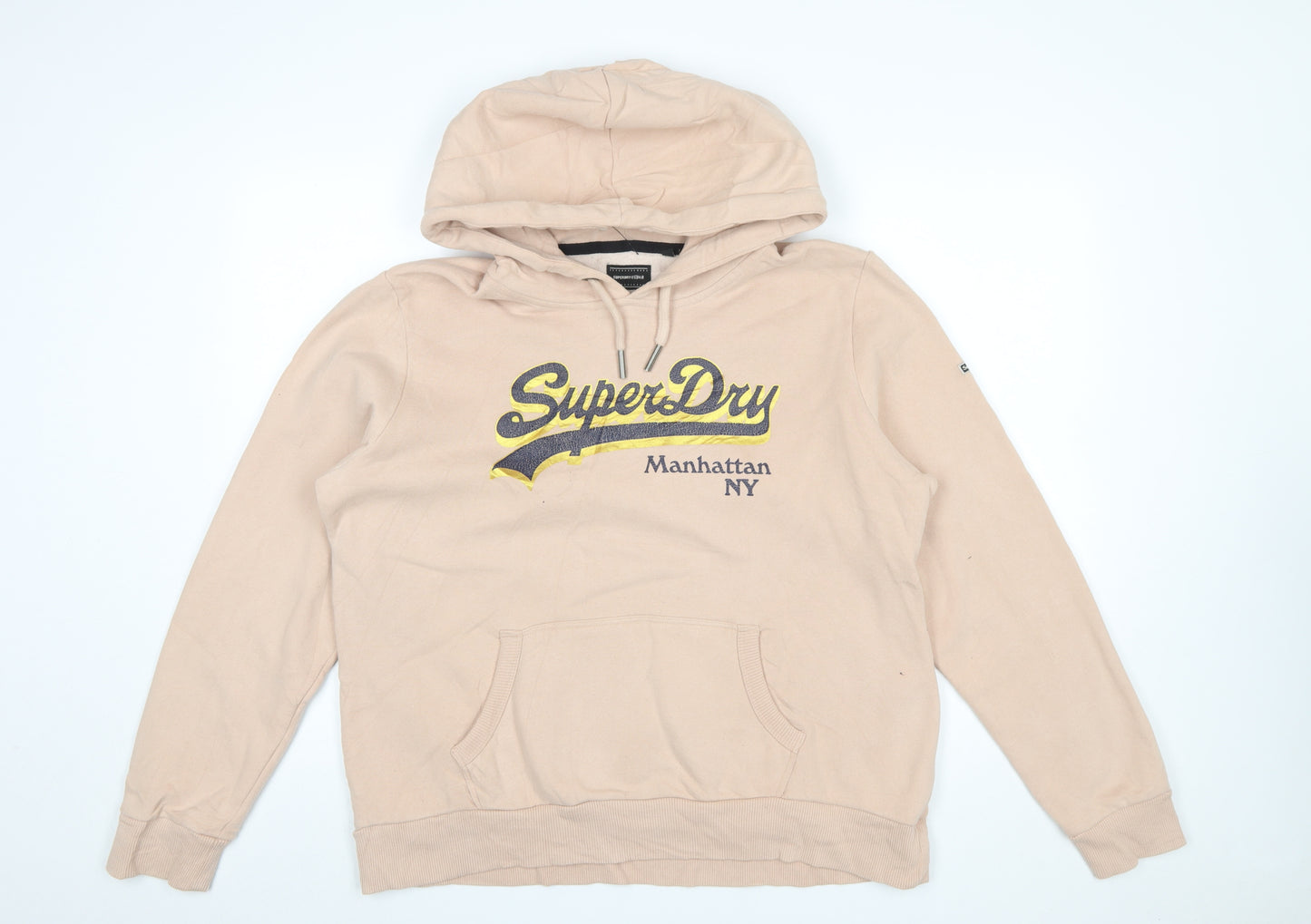 Superdry Women’s Beige Pullover Hoodie Size 16 Graphic Cotton Blend