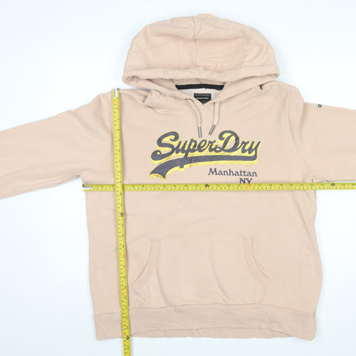 Superdry Women’s Beige Pullover Hoodie Size 16 Graphic Cotton Blend