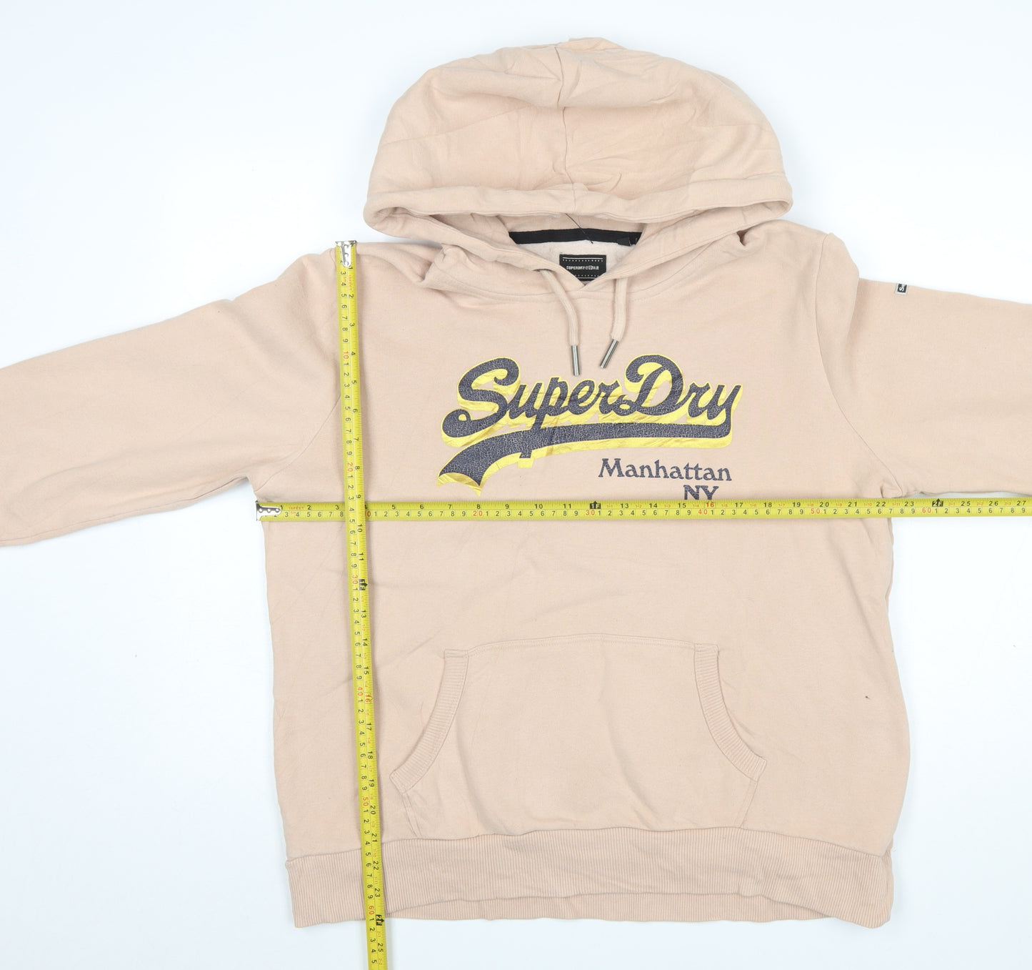 Superdry Women’s Beige Pullover Hoodie Size 16 Graphic Cotton Blend