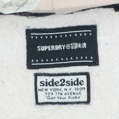 Superdry Women’s Beige Pullover Hoodie Size 16 Graphic Cotton Blend