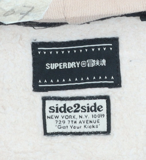 Superdry Women’s Beige Pullover Hoodie Size 16 Graphic Cotton Blend