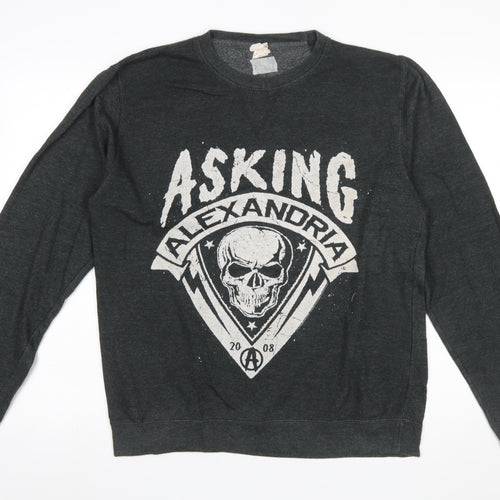 Just Hoods Men's Black Asking Alexandria Graphic Pullover Sweatshirt M