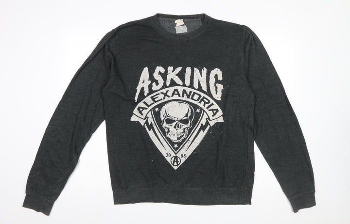 Just Hoods Men's Black Asking Alexandria Graphic Pullover Sweatshirt M