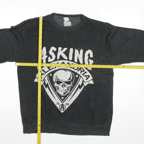 Just Hoods Men's Black Asking Alexandria Graphic Pullover Sweatshirt M