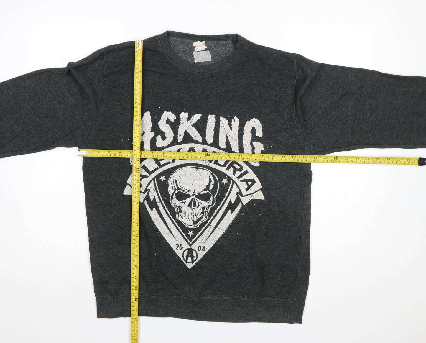 Just Hoods Men's Black Asking Alexandria Graphic Pullover Sweatshirt M