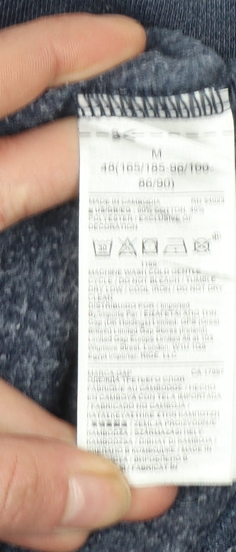 GAP Men’s Blue Full Zip Hoodie Medium Classic Logo Sweatshirt