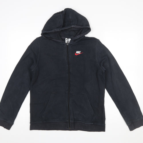 Nike Boys Black Full Zip Hoodie XL (15-16 Years) Cotton Blend