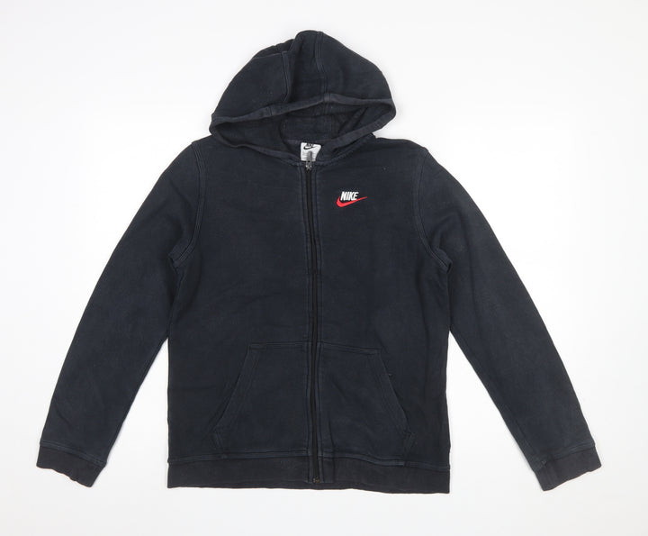 Nike Boys Black Full Zip Hoodie XL (15-16 Years) Cotton Blend