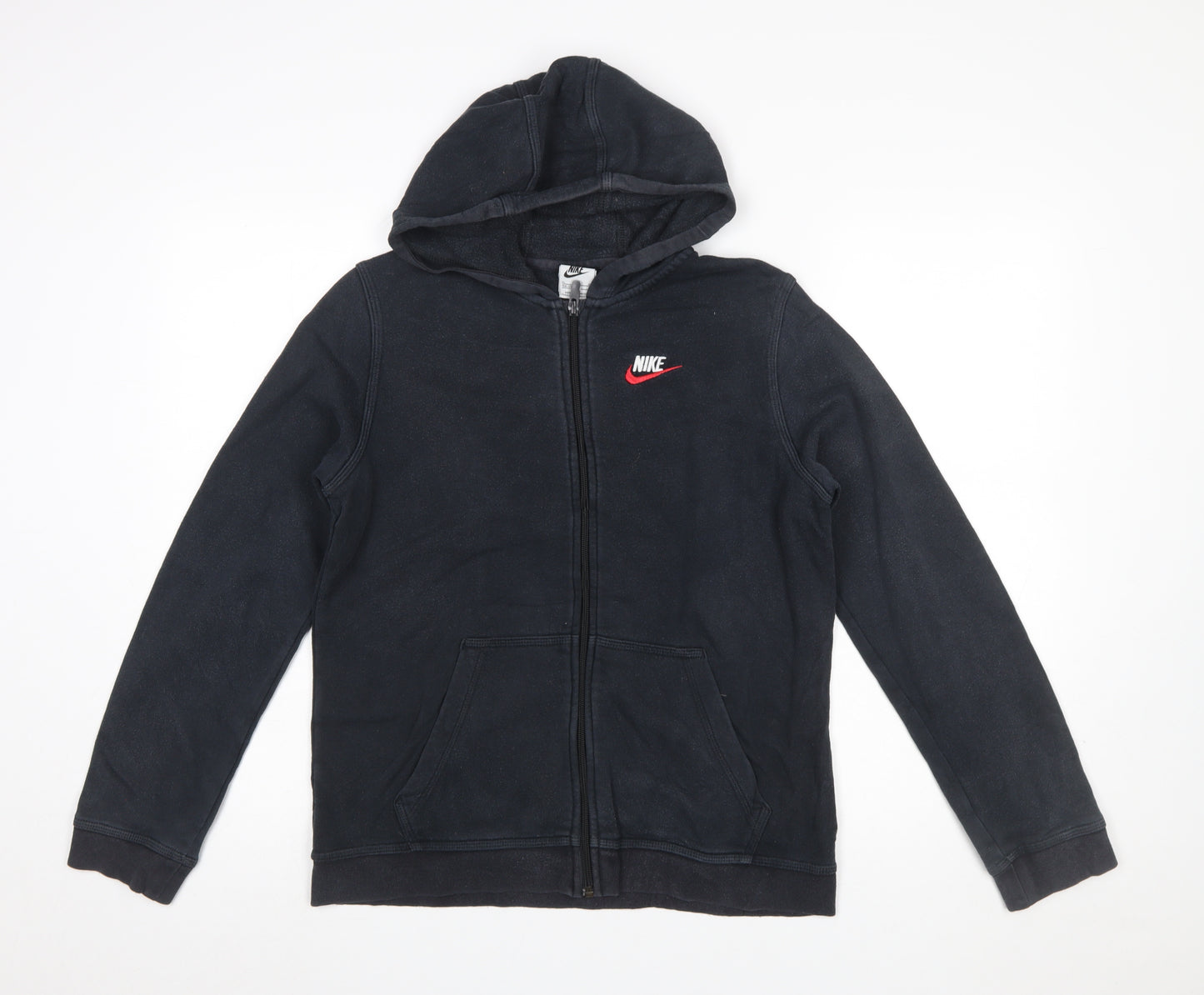 Nike Boys Black Full Zip Hoodie XL (15-16 Years) Cotton Blend