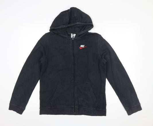 Nike Boys Black Full Zip Hoodie XL (15-16 Years) Cotton Blend
