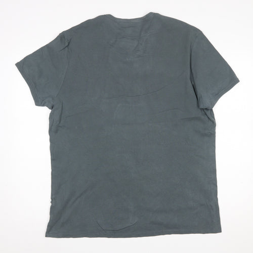 G-Star Raw Men’s Grey 2XL V-Neck Short Sleeve Cotton T-Shirt