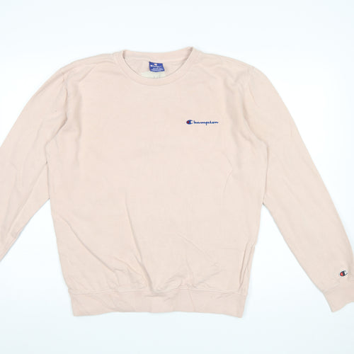 Champion Men's Beige Pullover Sweatshirt Small Cotton Crew Neck