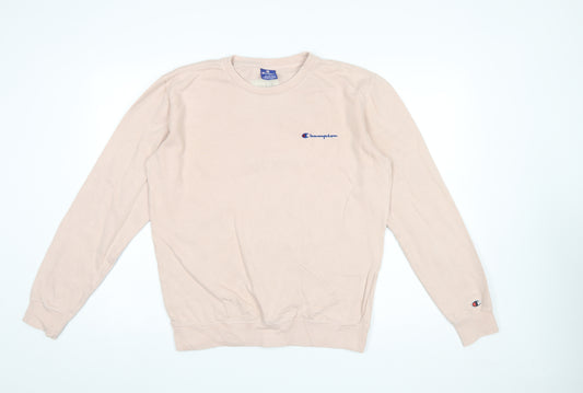 Champion Men's Beige Pullover Sweatshirt Small Cotton Crew Neck