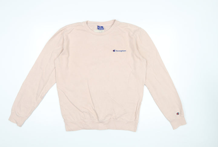 Champion Men's Beige Pullover Sweatshirt Small Cotton Crew Neck