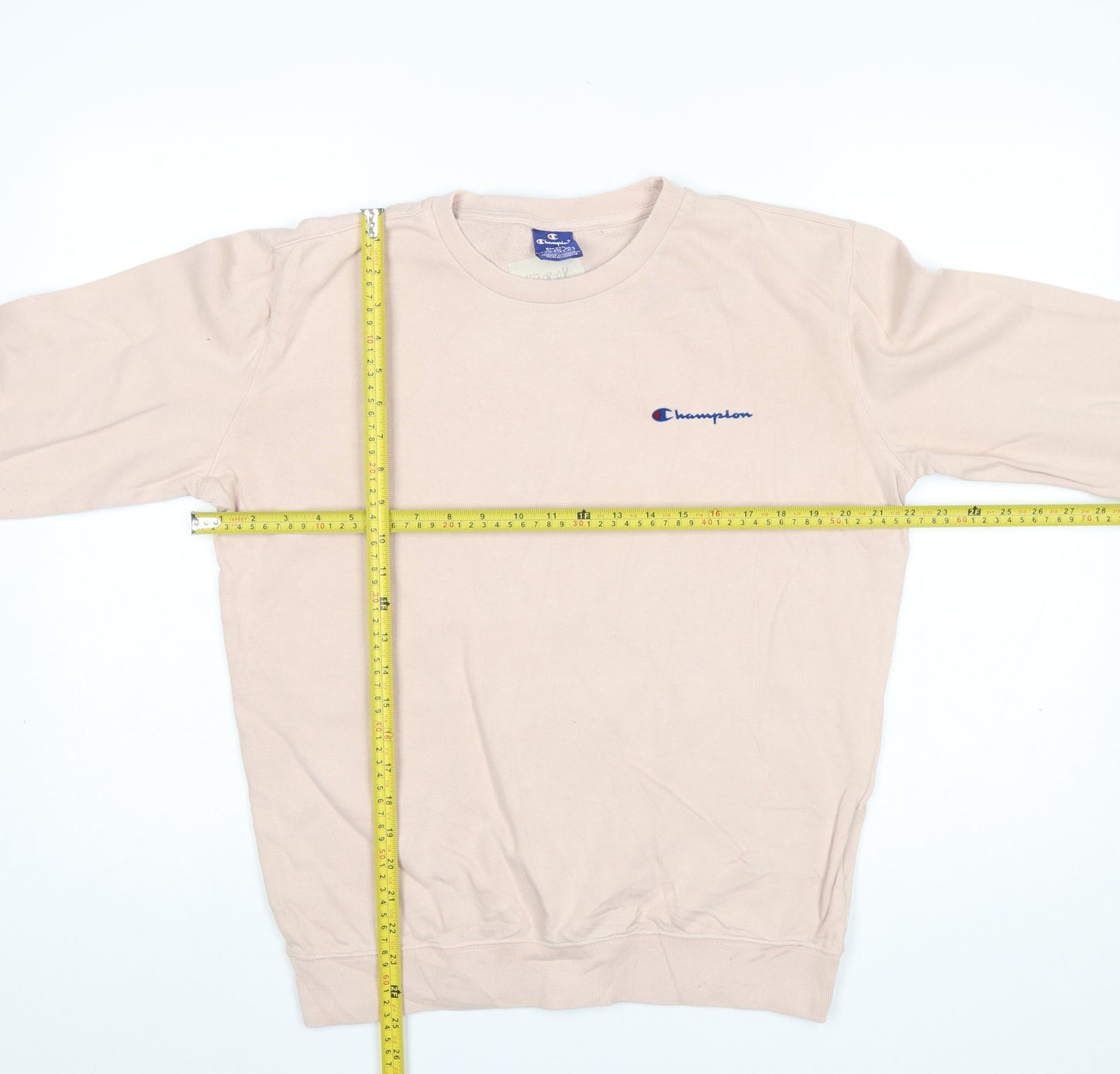 Champion Men's Beige Pullover Sweatshirt Small Cotton Crew Neck