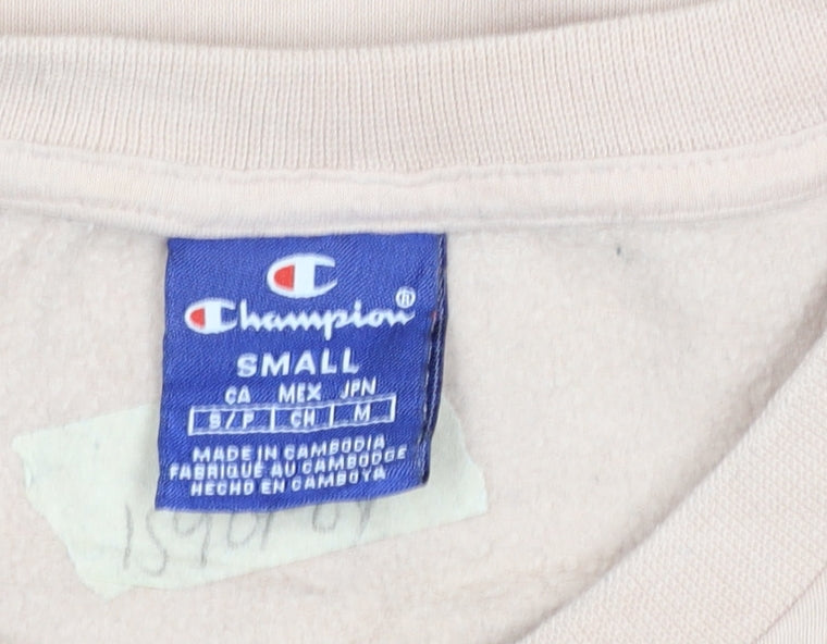 Champion Men's Beige Pullover Sweatshirt Small Cotton Crew Neck