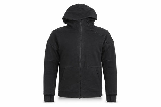 Front view of Adidas Men's Black Small Full Zip Hooded Sweatshirt