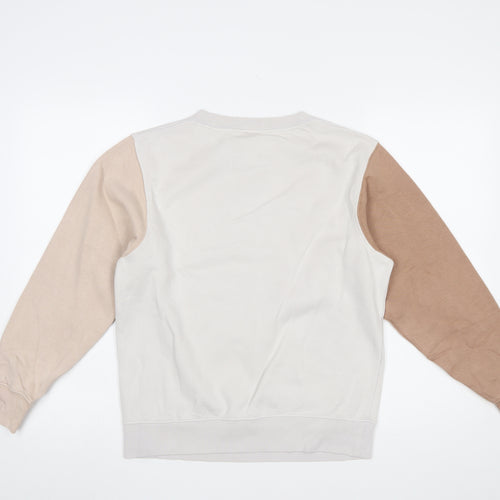 Nike Women’s Beige Colourblock Loose Fit Sweatshirt XS