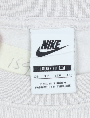 Nike Women’s Beige Colourblock Loose Fit Sweatshirt XS