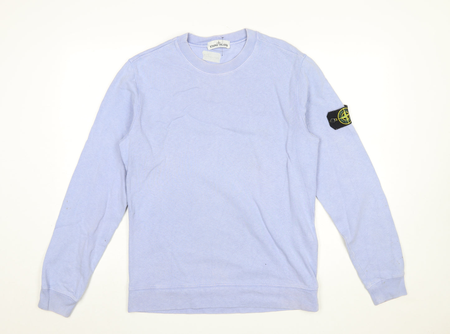 Stone Island Men's Blue Cotton Crew Neck Sweatshirt M
