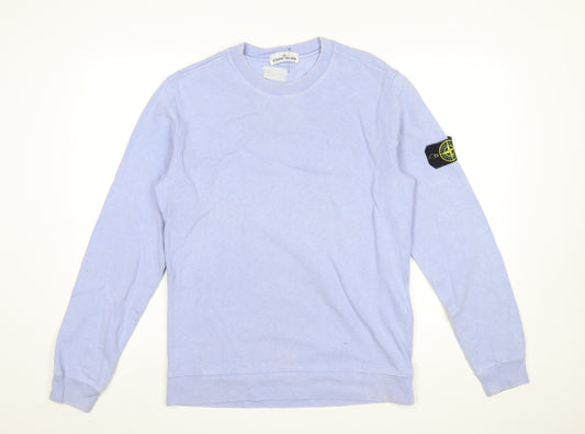 Stone Island Men's Blue Cotton Crew Neck Sweatshirt M