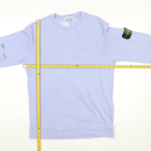 Stone Island Men's Blue Cotton Crew Neck Sweatshirt M