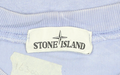 Stone Island Men's Blue Cotton Crew Neck Sweatshirt M