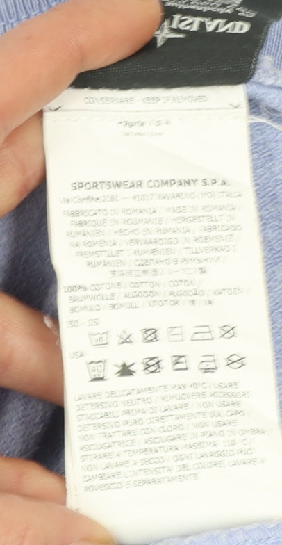 Stone Island Men's Blue Cotton Crew Neck Sweatshirt M