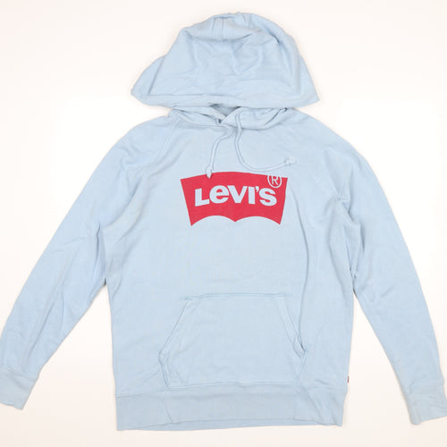 Levi's Men's Blue Pullover Hoodie Size S Graphic Logo Sweatshirt