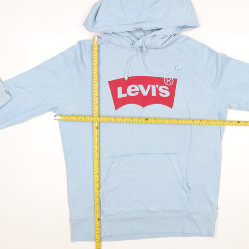 Levi's Men's Blue Pullover Hoodie Size S Graphic Logo Sweatshirt