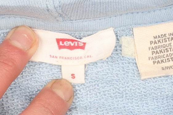 Levi's Men's Blue Pullover Hoodie Size S Graphic Logo Sweatshirt