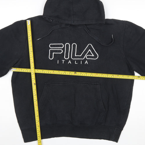 Fila Men's Black Logo Pullover Hoodie Size L Regular Fit