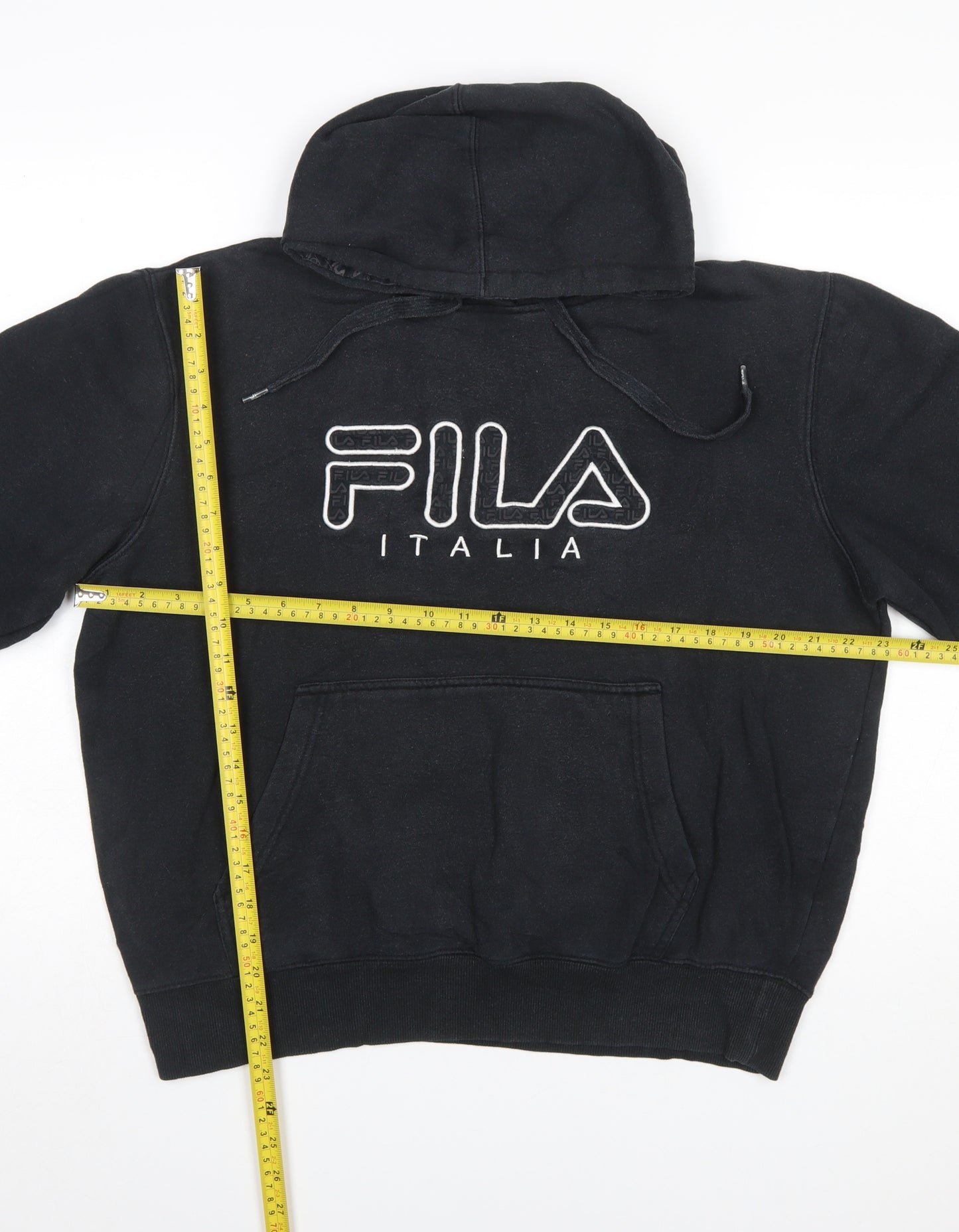 Fila Men's Black Logo Pullover Hoodie Size L Regular Fit