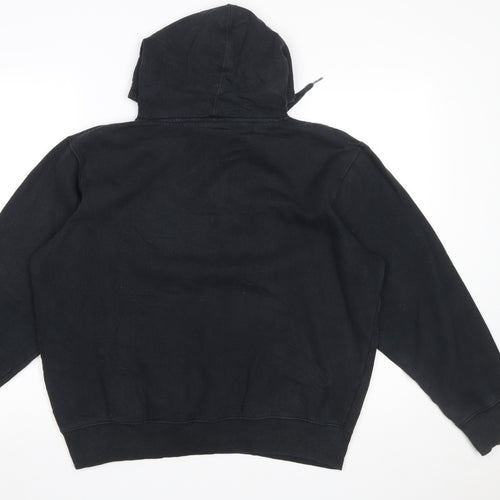 Fila Men's Black Logo Pullover Hoodie Size L Regular Fit