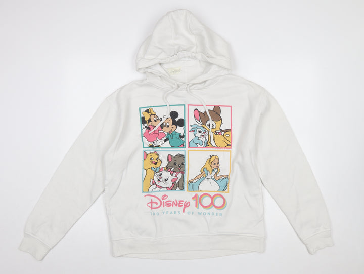 Disney 100 at Primark White Hoodie Womens Small Graphic Pullover