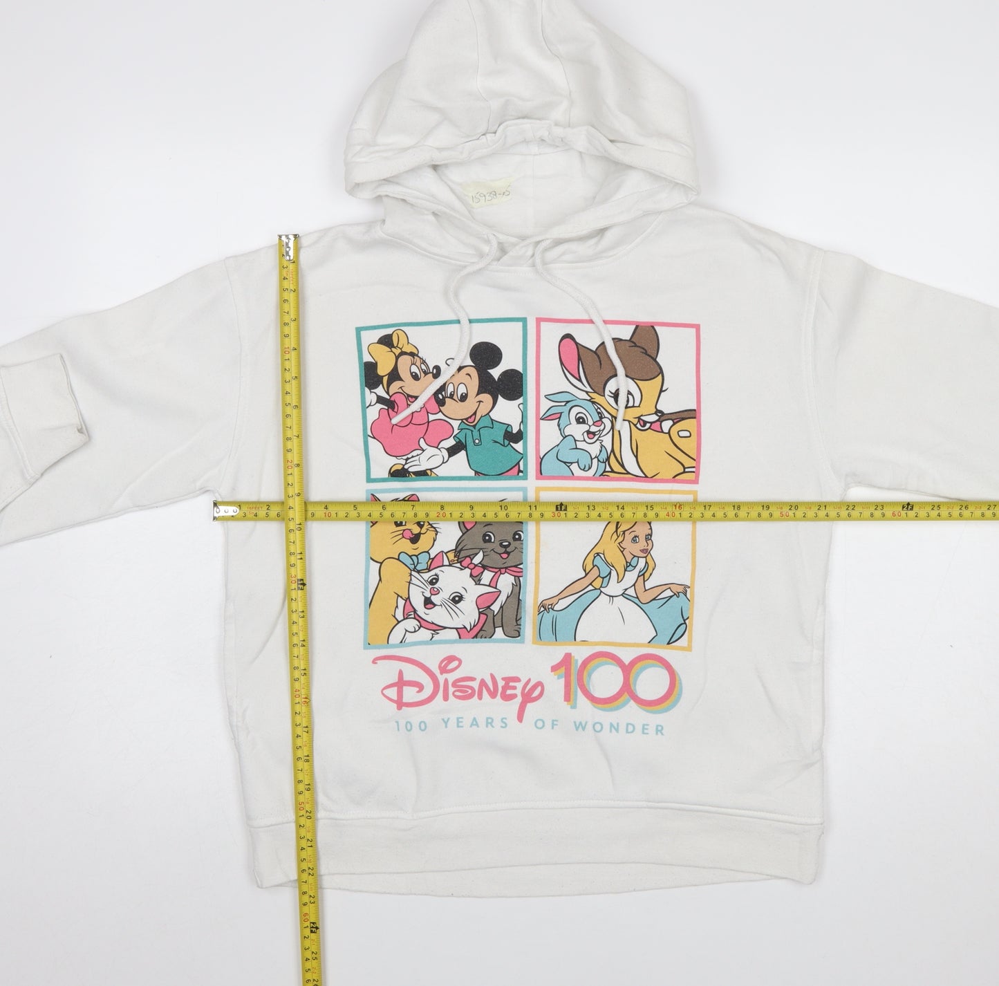 Disney 100 at Primark White Hoodie Womens Small Graphic Pullover